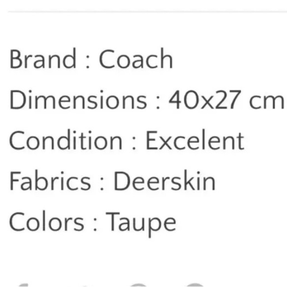 Coach Taupe Suede Tote Bag (Ticket of purchase included) - Picture 3 of 7